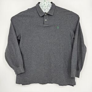 Polo Ralph Lauren Shirt Mens XL Gray Preppy Casual Classic Fit Long Sleeve